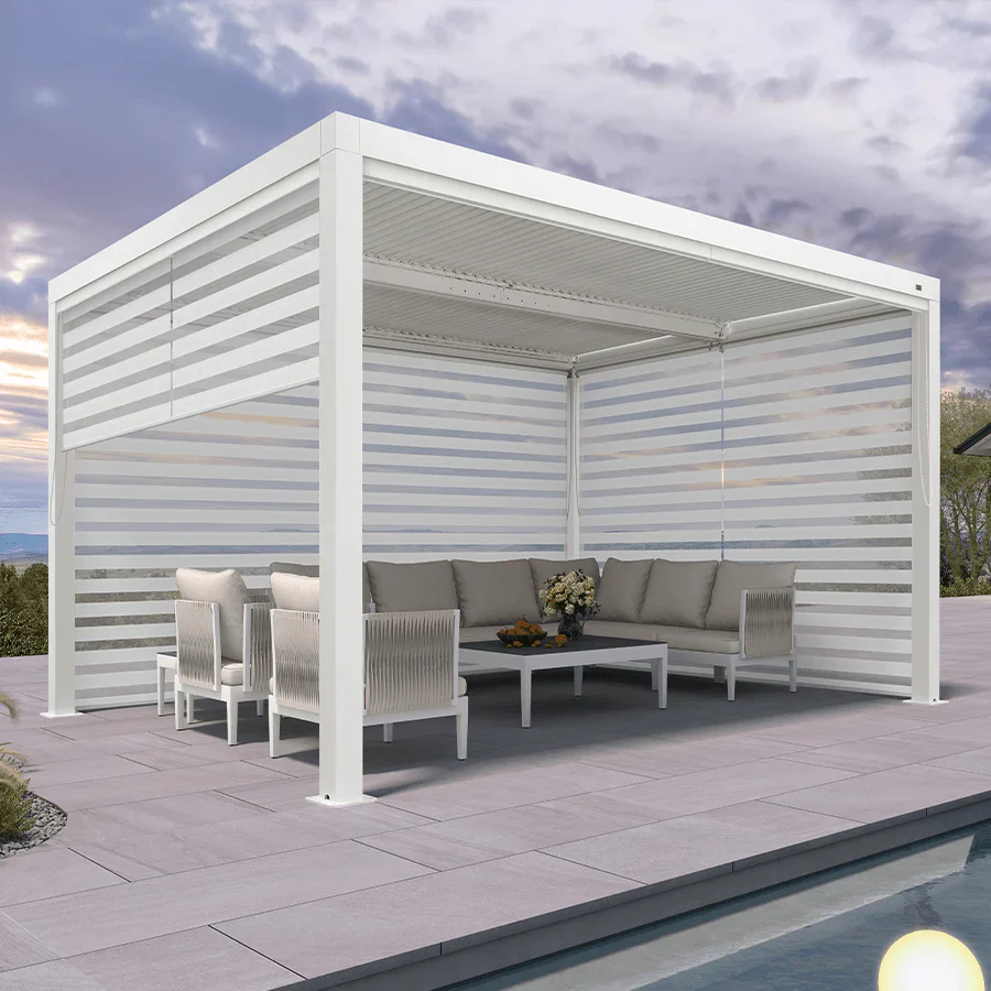 PURPLE LEAF Stores enrouleurs pour Pergola Bioclimatique Protection Solaire Intimité Toile Imperméable Isolation Thermique Entretien Facile