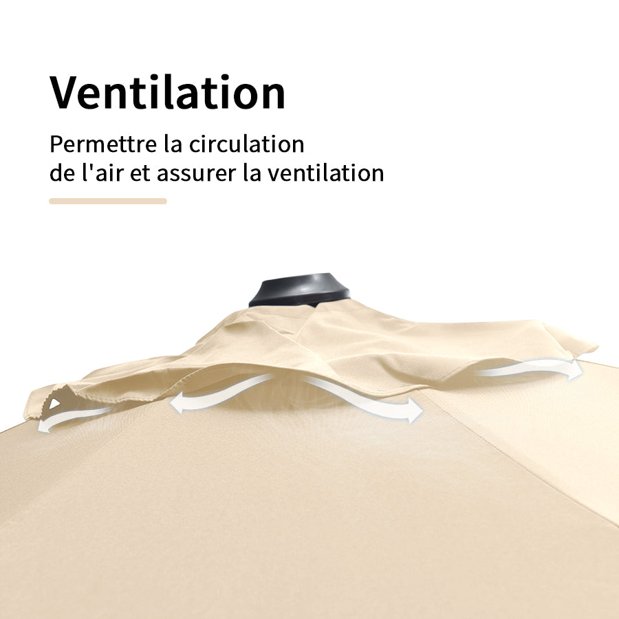 PURPLE LEAF Parasol De Jardin Exterieur Parasol Déporté Rotatif 360°, Parasol Excentré Inclinable, Parasol Suspendu Balcon