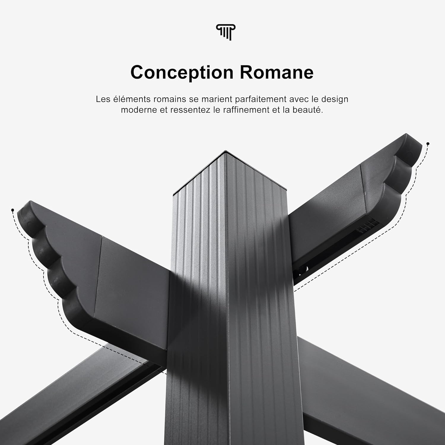 PURPLE LEAF Pergola Aluminium Tissu Teint en Fil Pergola pour Terrasse Exterieur, Toit Coulissante, Pavillon De Jardin