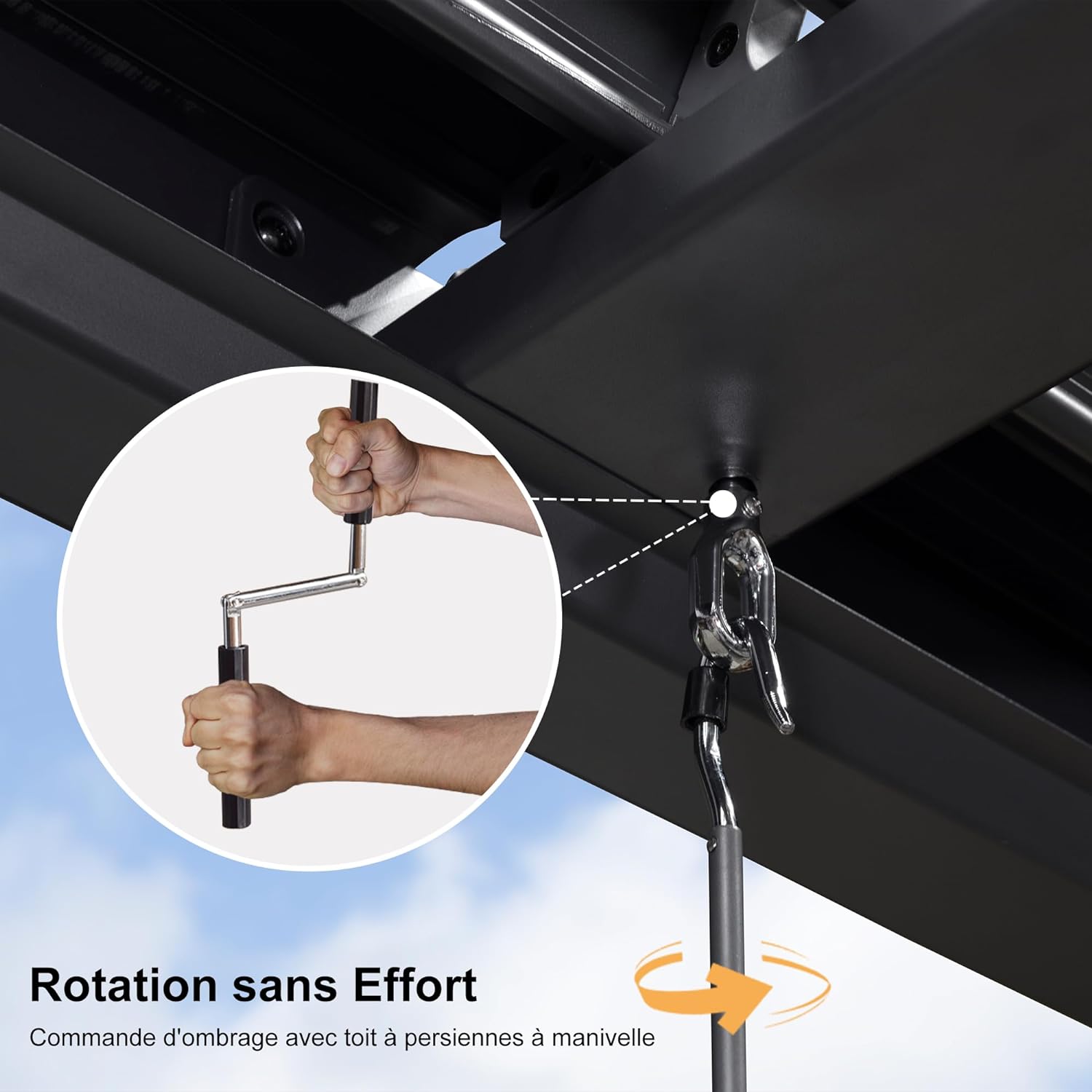 PURPLE LEAF Pergola Bioclimatique Pergola Aluminium Lames Orientables Tonnelle de Jardin Imperméable pour Terrasse Extérieur Carport, Gris