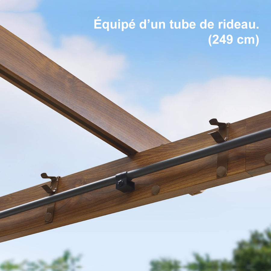 PURPLE LEAF Toile de toit Dépliable pour Pergola Protection Solaire Haute Résistance pour Terrasses et Vérandas