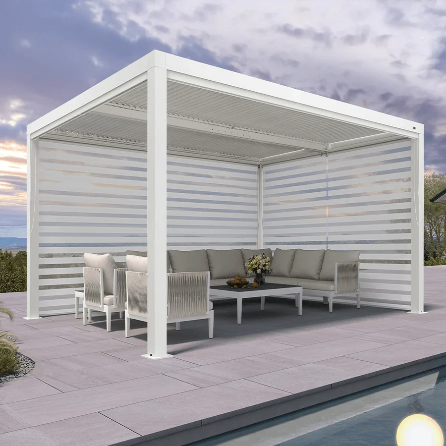 PURPLE LEAF Stores enrouleurs pour Pergola Bioclimatique Protection Solaire Intimité Toile Imperméable Isolation Thermique Entretien Facile