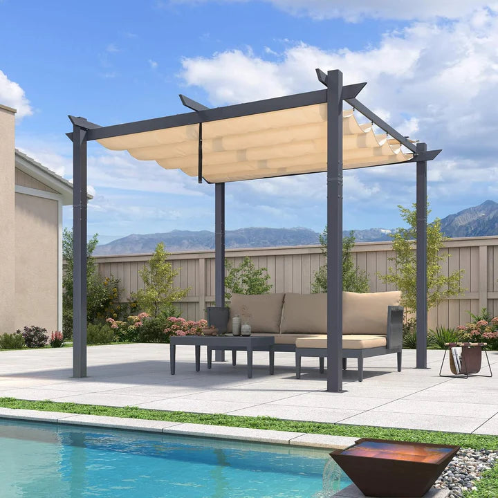 PURPLE LEAF Pergola Bioclimatique,Aluminium Pergola,Avec Auvent,Pavillon de Jardin Rétractable,Pergola Terrasse