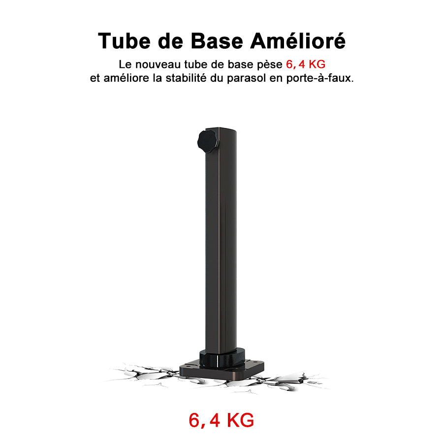 PURPLE LEAF Parasol Déporté Inclinable, Parasol De Jardin Exterieur Toit à Double Rotatif 360°,Parasol Terrasse Exterieur Luxueux