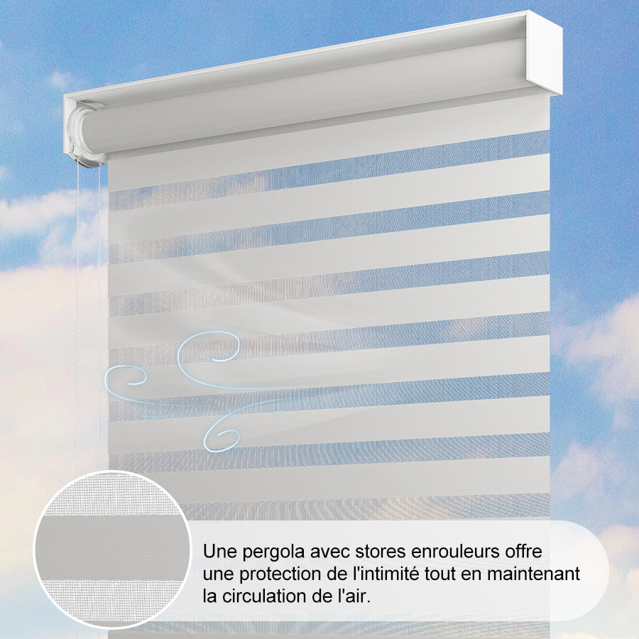 PURPLE LEAF Stores enrouleurs pour Pergola Bioclimatique Protection Solaire Intimité Toile Imperméable Isolation Thermique Entretien Facile