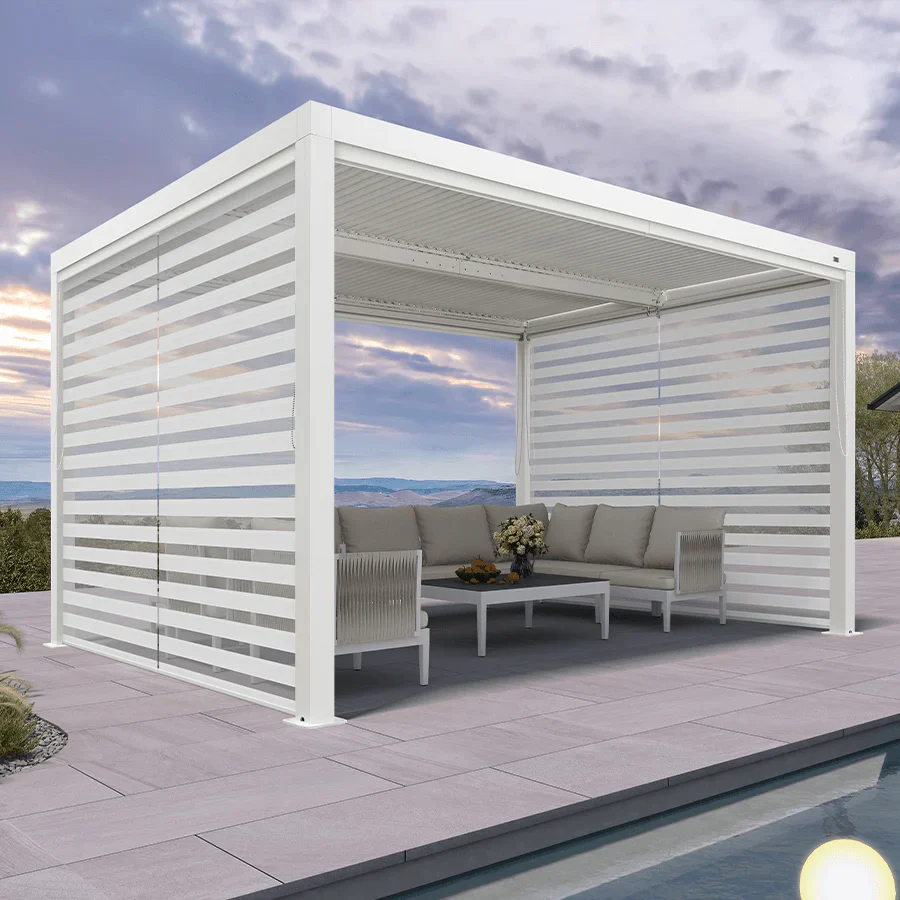 PURPLE LEAF Stores enrouleurs pour Pergola Bioclimatique Protection Solaire Intimité Toile Imperméable Isolation Thermique Entretien Facile