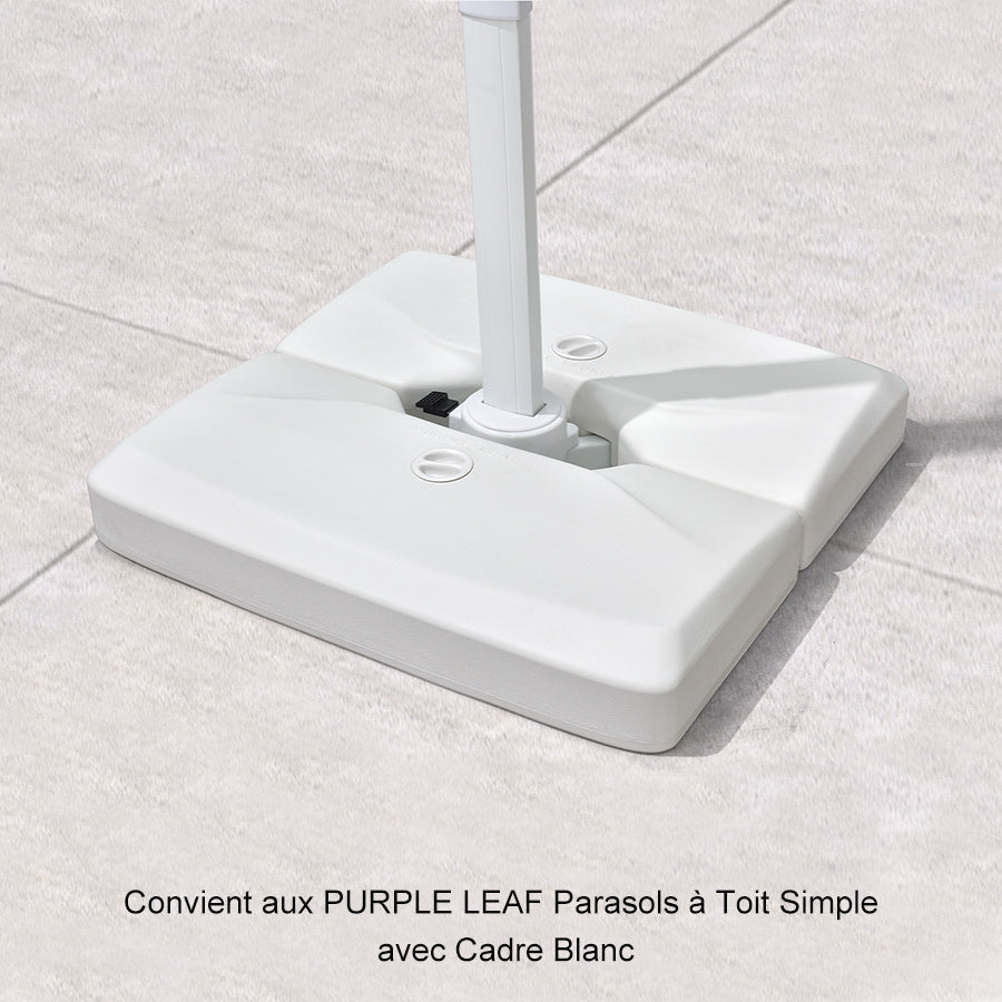 PURPLE LEAF Base de Parasol Économique avec Cadre Blanc ZY02XBBS-90