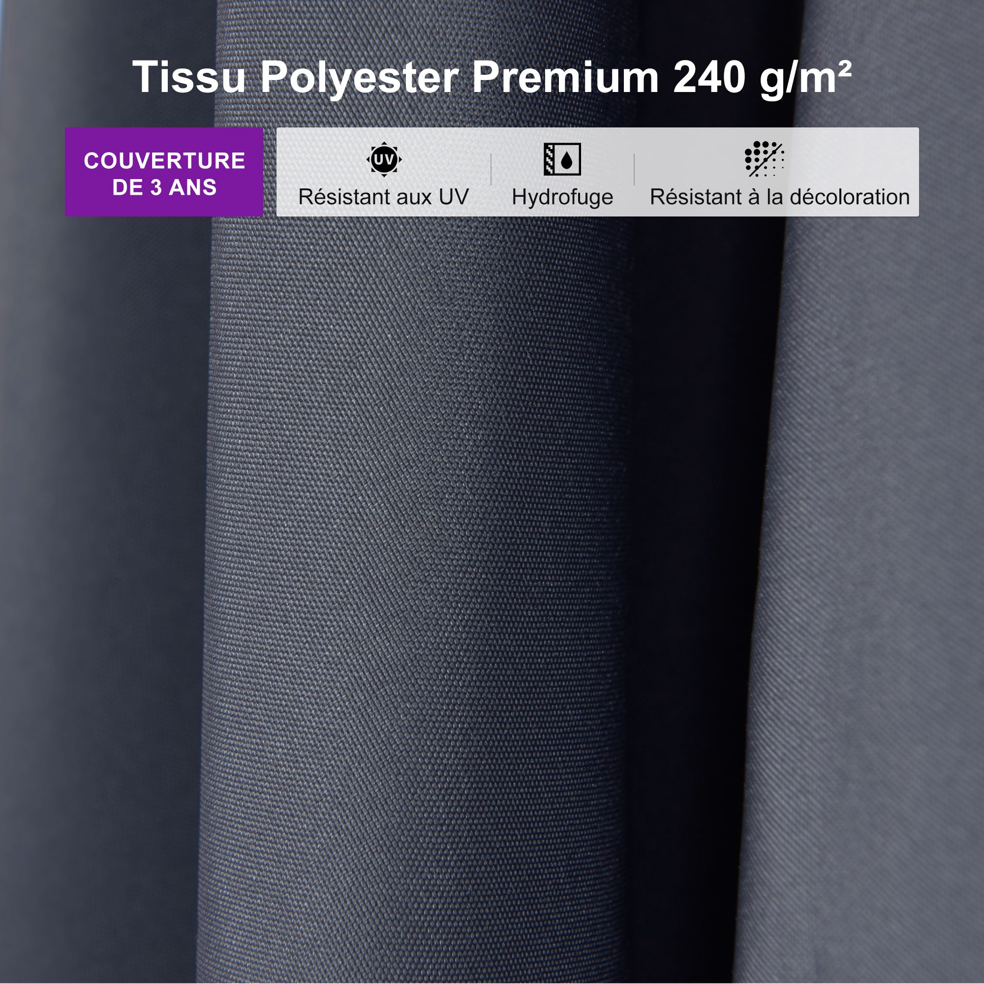 PURPLE LEAF Parasol déporté à inclinaison progressive - Parasol de Terrasse Abordable