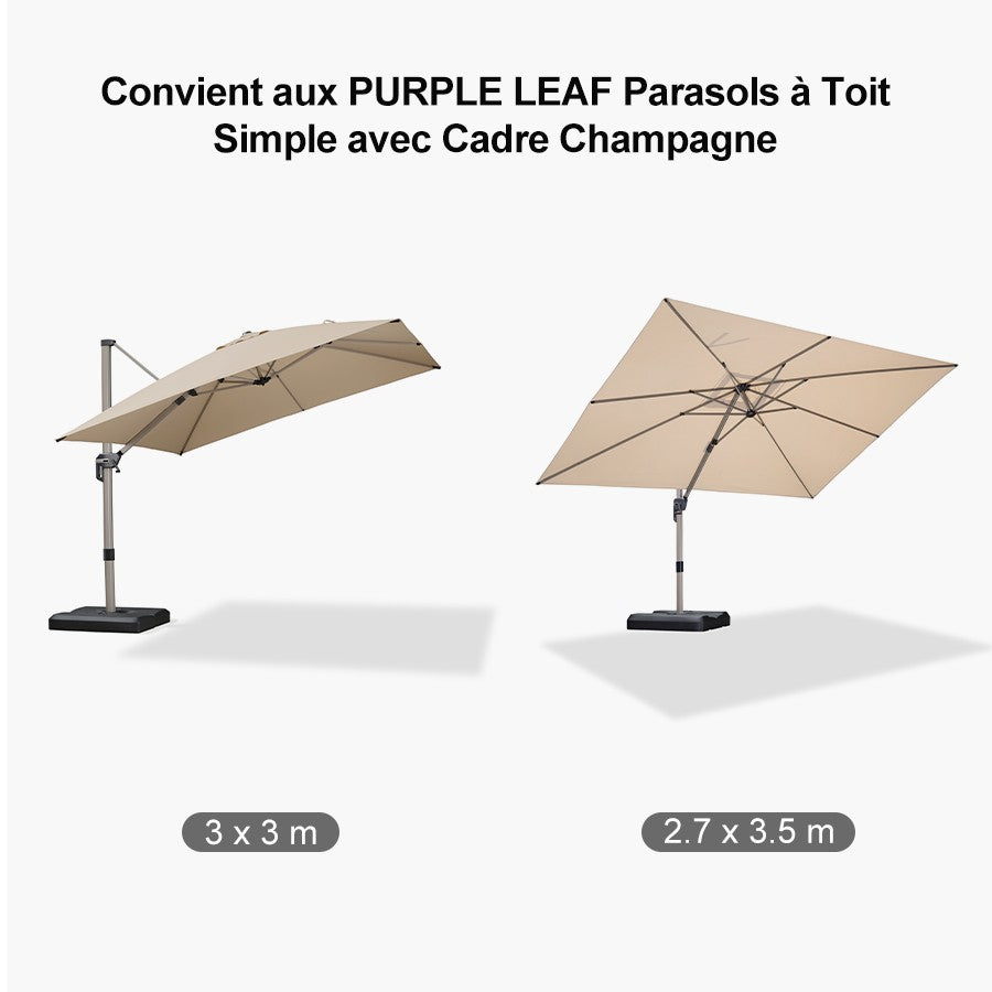PURPLE LEAF Base de Parasol Économique avec Cadre Champagne ZY01HLRBASE-90