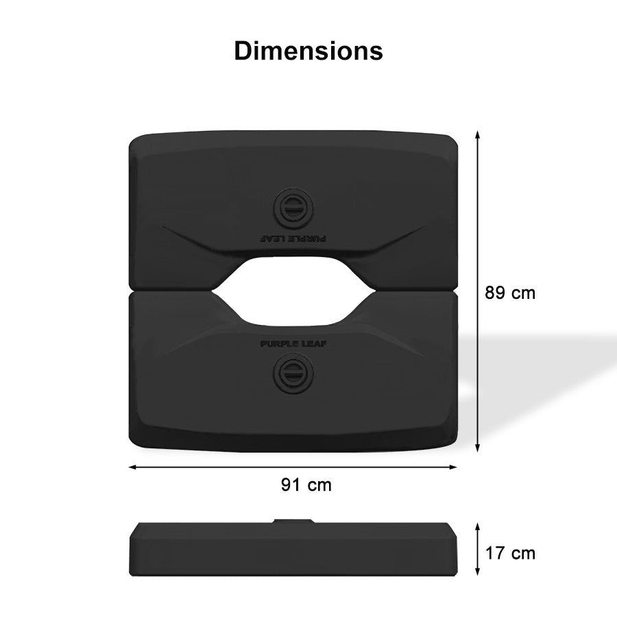 PURPLE LEAF Base de Parasol Économique avec Cadre Champagne ZY01HLRBASE-90