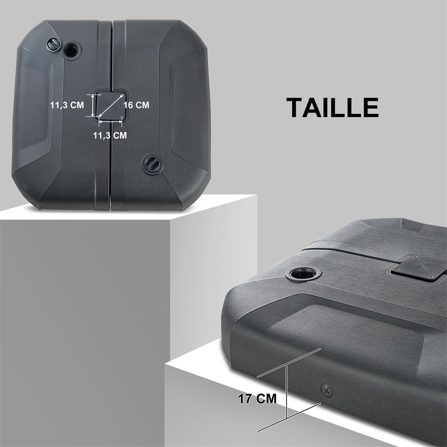 PURPLE LEAF Base de parasol de terrasse décalée remplie de sable/d'eau carrée