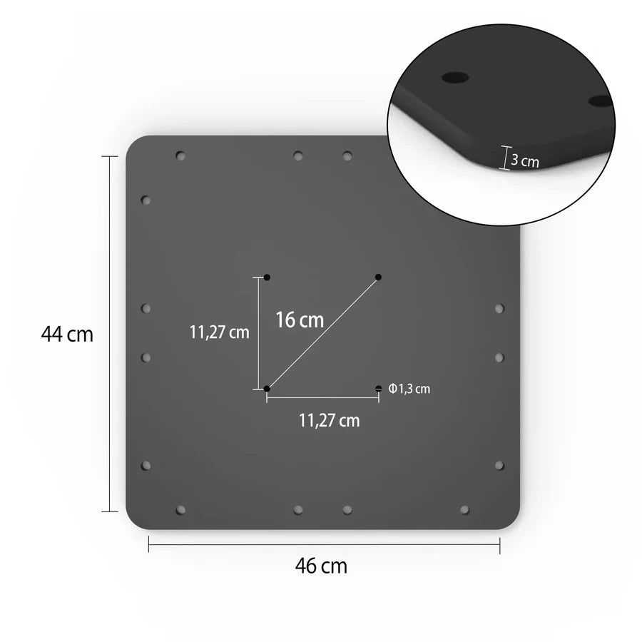 PURPLE LEAF Base de parasol de terrasse décalée remplie de sable/d'eau carrée