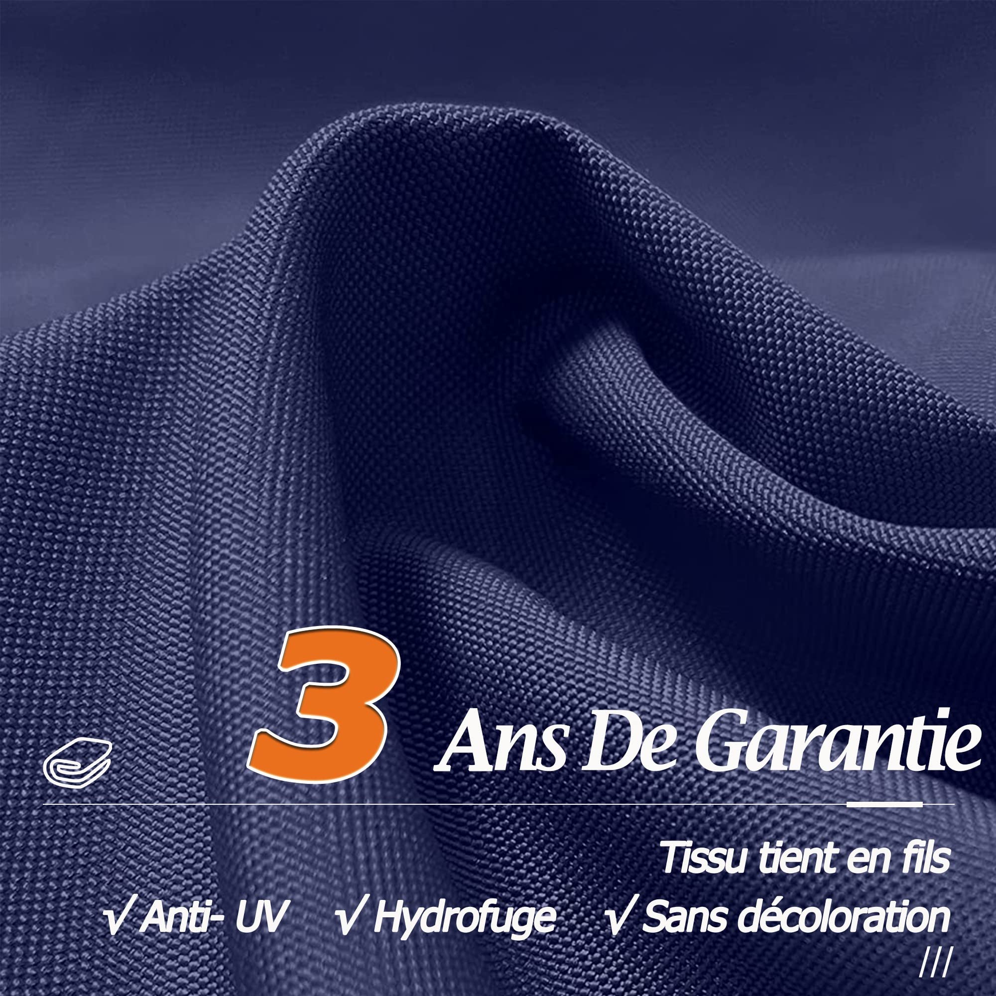 PURPLE LEAF Parasol Déporté Rond Grain de Bois en Aluminium Parasol De Jardin Extérieur Toit à Double Rotatif 360°