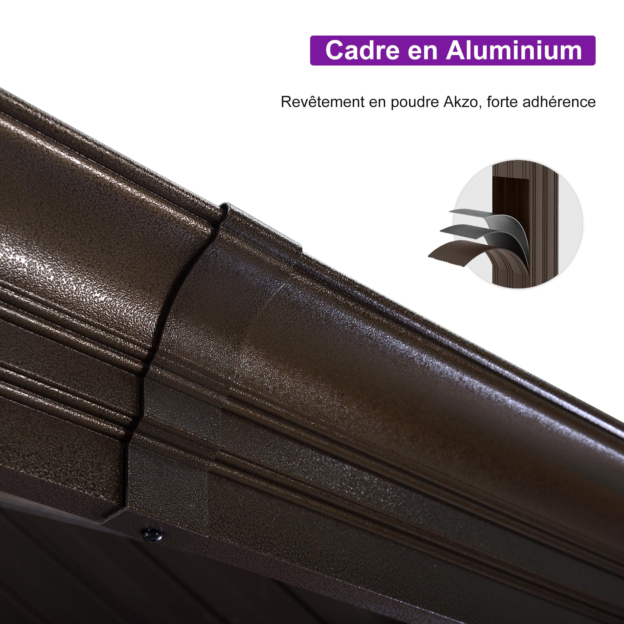PURPLE LEAF Tonnelle De Jardin Tonnelle Pergola Aluminum Avec Moustiquaire Et Rideaux Pavillon De Jardin à Double Toit Acier Galvanisé, Bronze