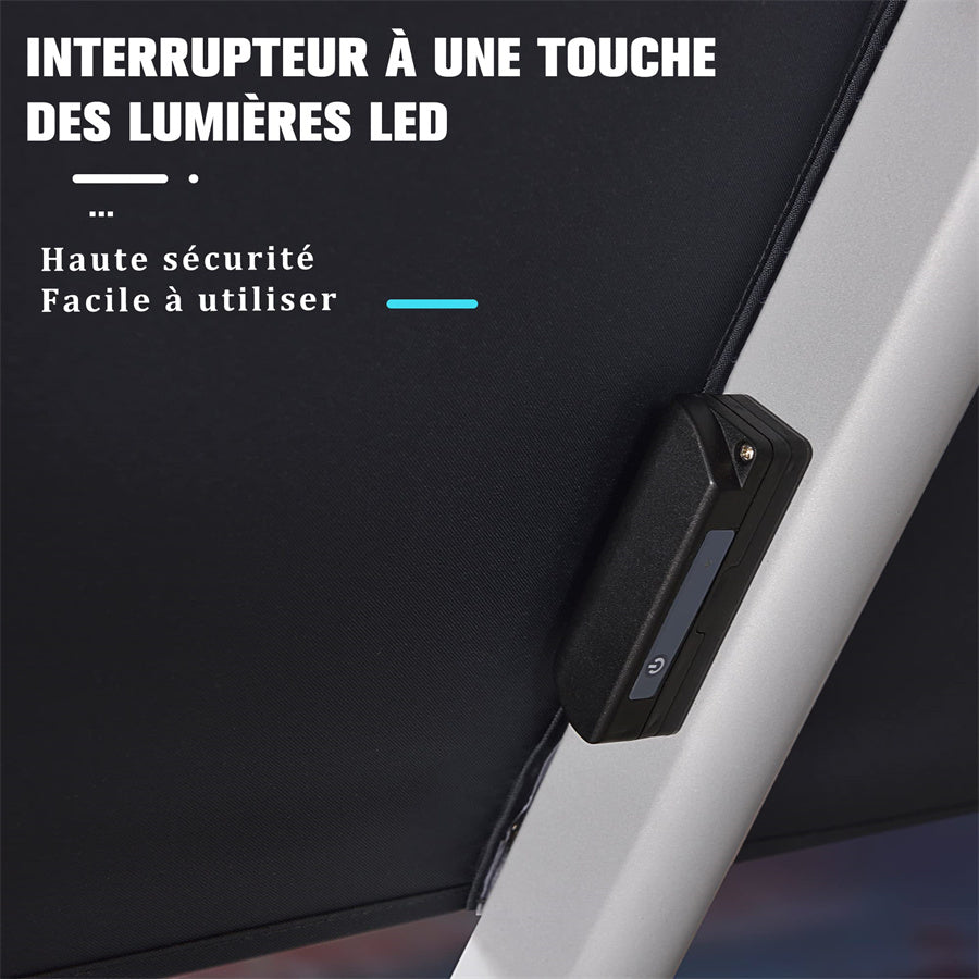 PURPLE LEAF Parasol De Jardin Exterieur Rectangulaire avec LED Parasol Déporté Toit à Double Rotatif 360° Parasol Excentré Inclinable Parasol Terrasse Exterieur