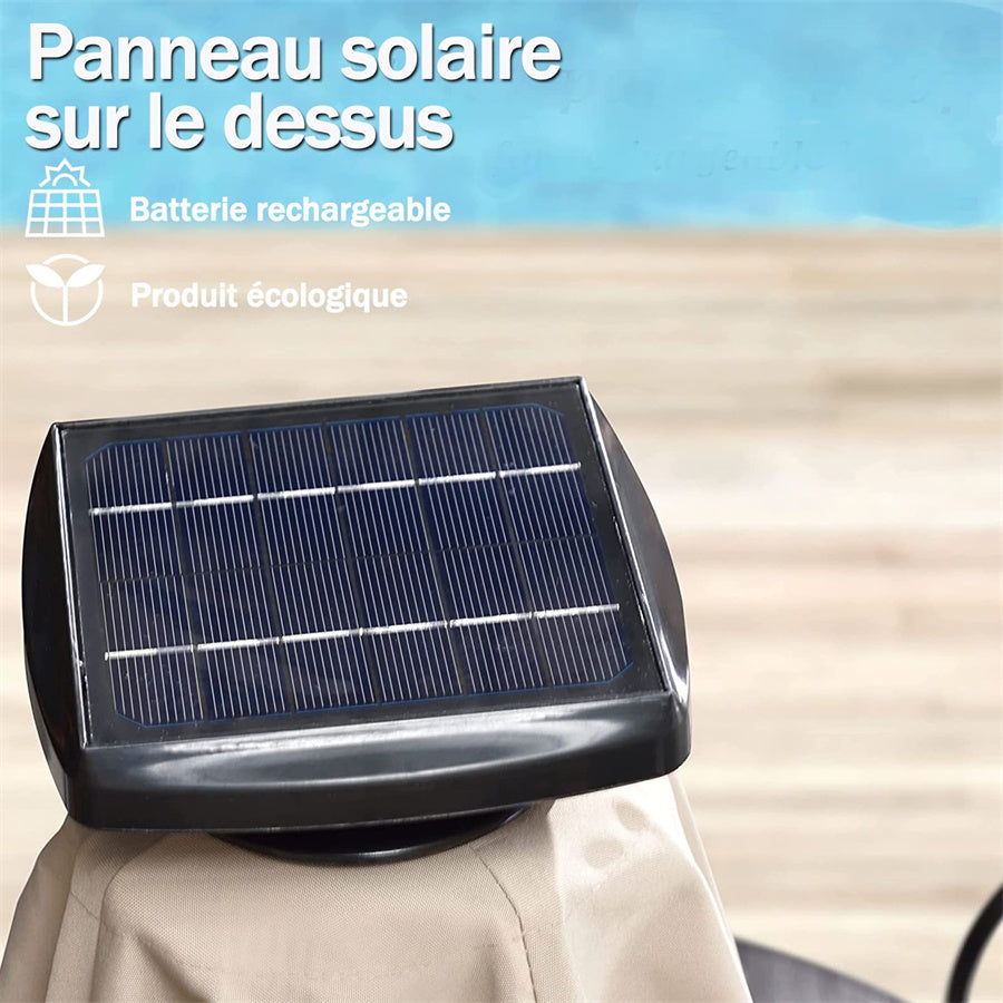 PURPLE LEAF Parasol De Jardin Exterieur Rectangulaire avec LED Parasol Déporté Toit à Double Rotatif 360° Parasol Excentré Inclinable Parasol Terrasse Exterieur