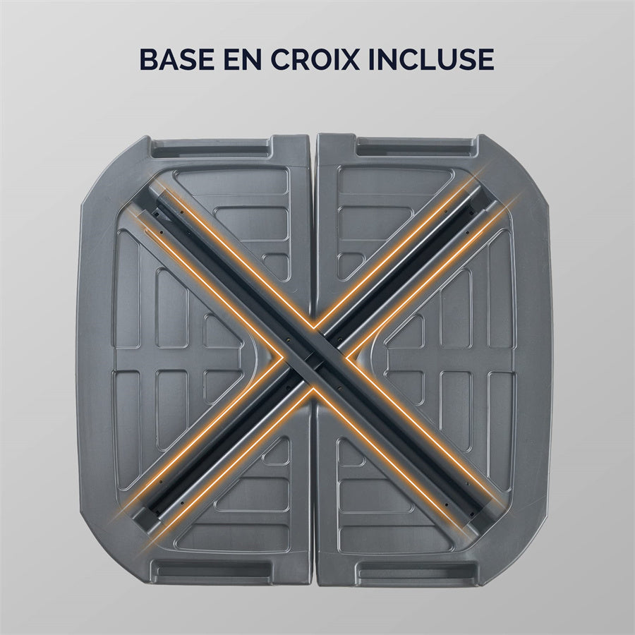 PURPLE LEAF Base de parasol de terrasse décalée remplie de sable/d'eau carrée