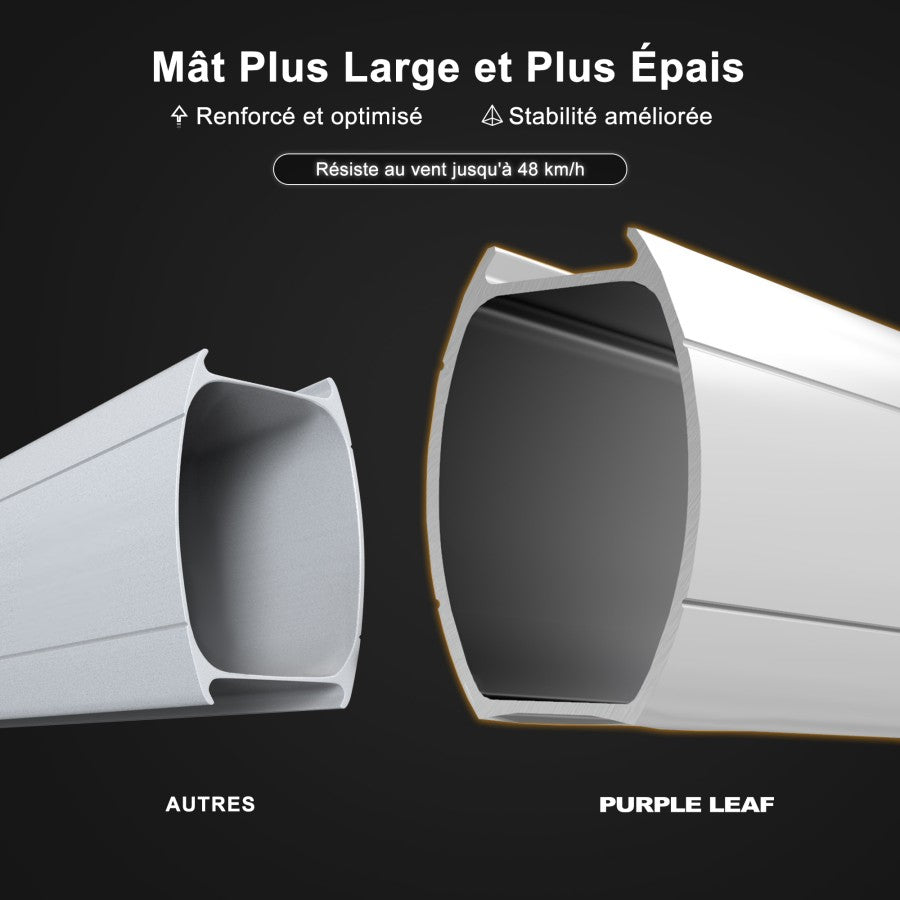 PURPLE LEAF Parasol De Jardin Extérieur avec LED Parasol Déporté Toit à Double Rotatif 360° Parasol Excentré Inclinable Parasol Terrasse Extérieur