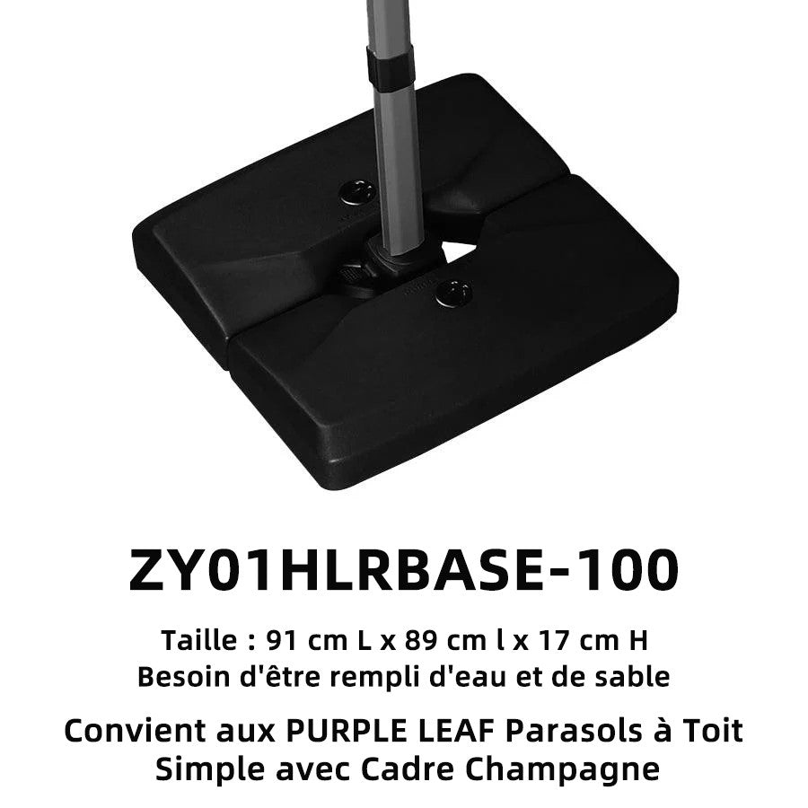 PURPLE LEAF Base de Parasol Économique avec Cadre Champagne ZY01HLRBASE-90