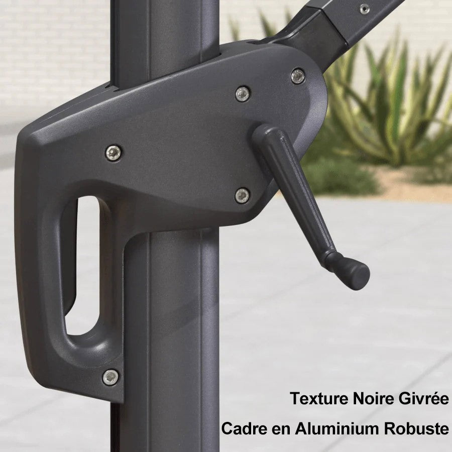 PURPLE LEAF Parasol Déporté à Toit Double avec Cadre Gris Acier Parasol d'Extérieur Grands Parasols de Patio Carré Rectangulaire