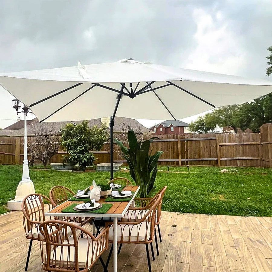 PURPLE LEAF Parasol De Jardin Exterieur Parasol Déporté Rotatif 360°, Parasol Excentré Inclinable, Parasol Suspendu Balcon