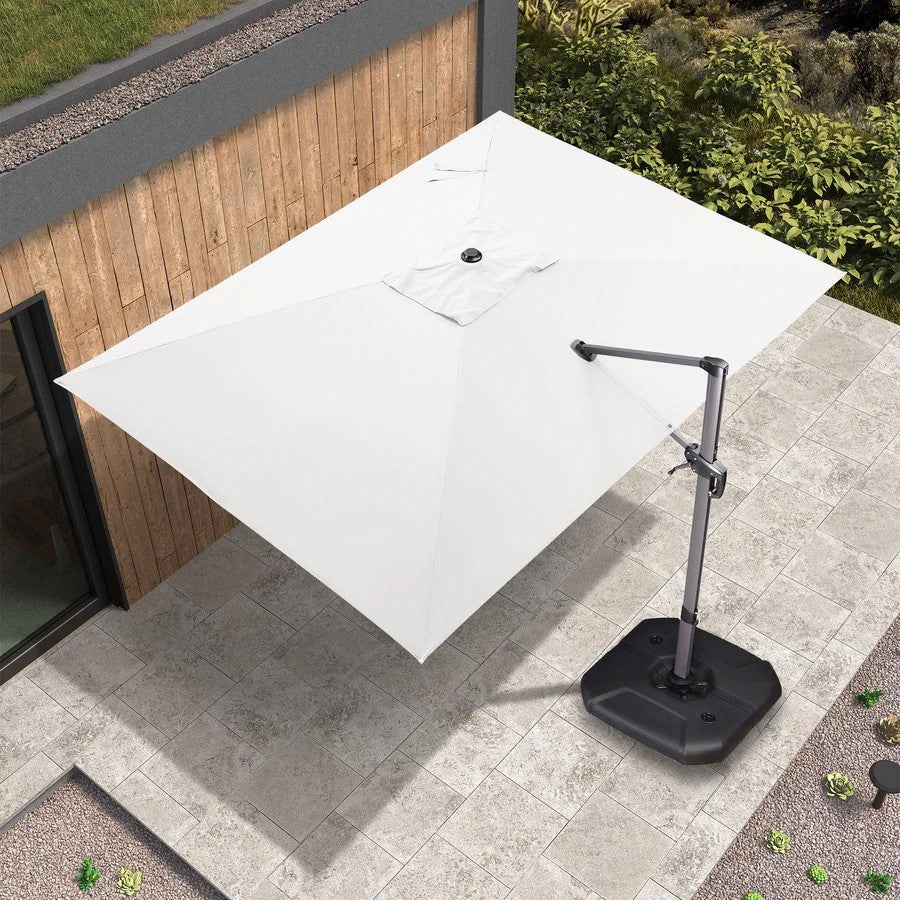 PURPLE LEAF Parasol De Jardin Exterieur Parasol Déporté Rotatif 360°, Parasol Excentré Inclinable, Parasol Suspendu Balcon