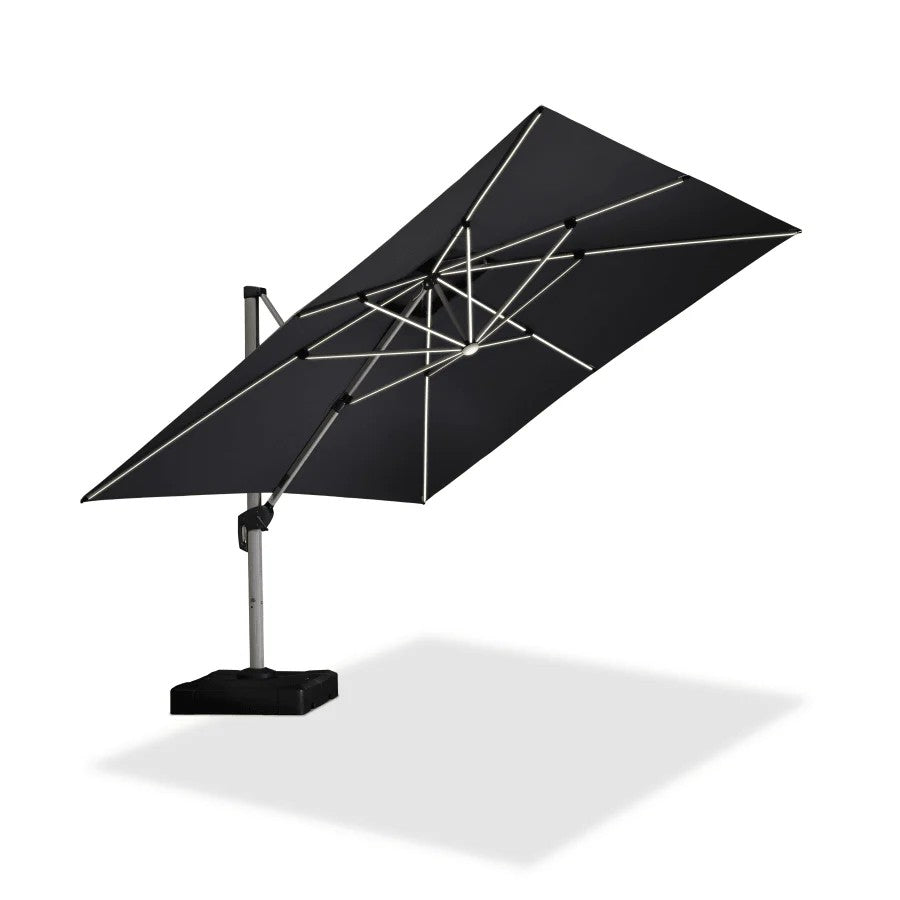 PURPLE LEAF Parasol De Jardin Extérieur avec LED Parasol Déporté Toit à Double Rotatif 360° Parasol Excentré Inclinable Parasol Terrasse Extérieur