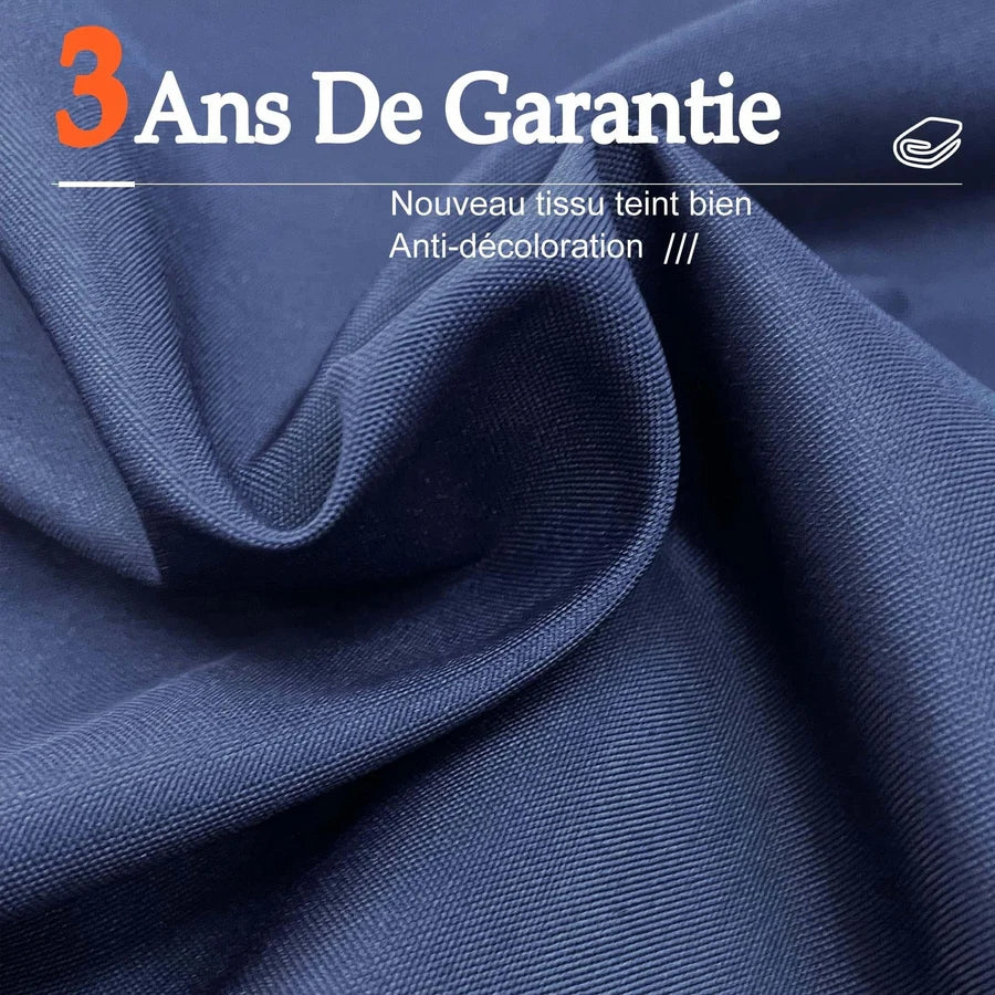 PURPLE LEAF Parasol Déporté avec LED Solaire 3 x 3 m Carré, Parasol De Jardin Extérieur Inclinable Toile Protection UV