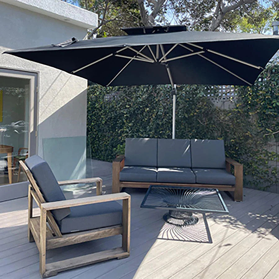 PURPLE LEAF Parasol Déporté Inclinable, Parasol De Jardin Exterieur Toit à Double Rotatif 360°,Parasol Terrasse Exterieur Luxueux