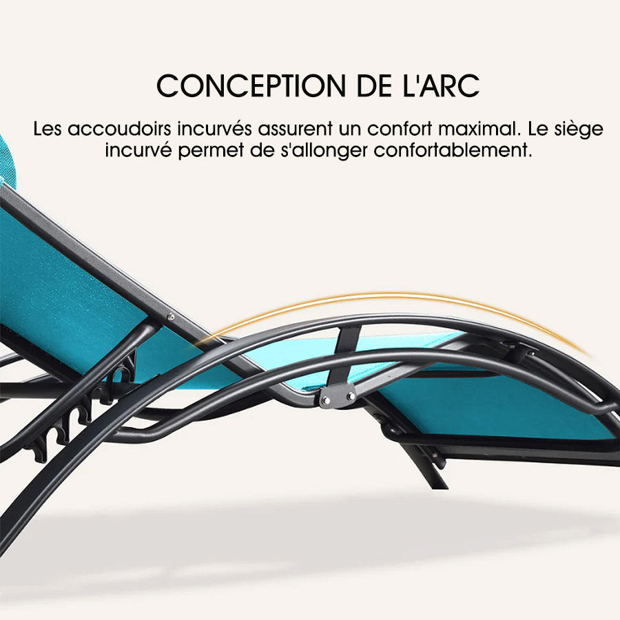 PURPLE LEAF Patio Chaise longue Ensemble de 3 Chaise longue d'extérieur Plage Piscine Bain de soleil Chaise longue inclinable, Table d'appoint incluse