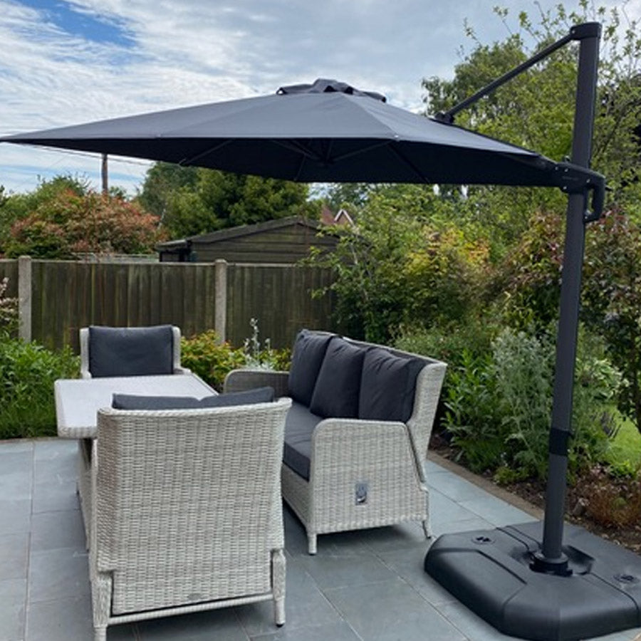 PURPLE LEAF Parasol De Jardin Exterieur Parasol Déporté Rotatif 360°, Parasol Excentré Inclinable, Parasol Suspendu Balcon