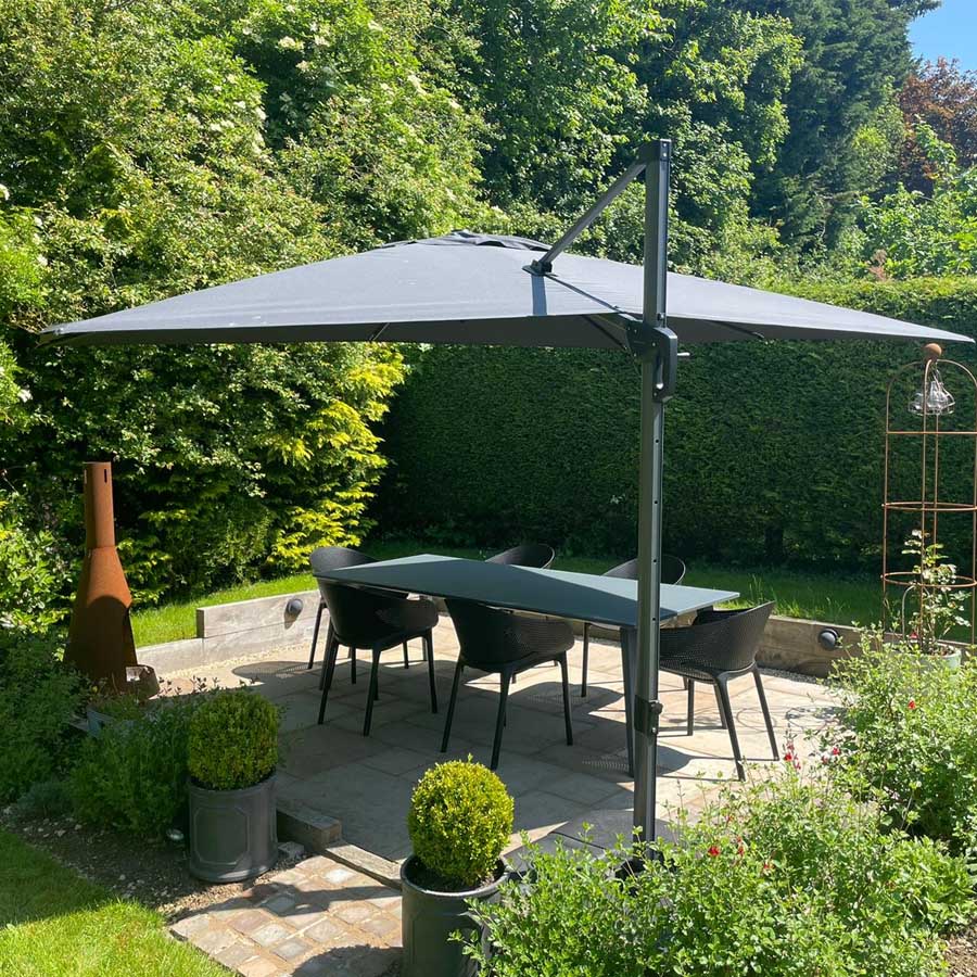 PURPLE LEAF Parasol De Jardin Exterieur Parasol Déporté Rotatif 360°, Parasol Excentré Inclinable, Parasol Suspendu Balcon