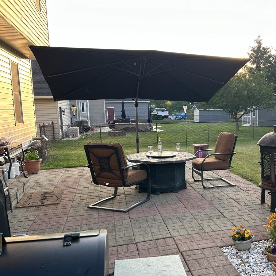 PURPLE LEAF Parasol De Jardin Exterieur Parasol Déporté Rotatif 360°, Parasol Excentré Inclinable, Parasol Suspendu Balcon