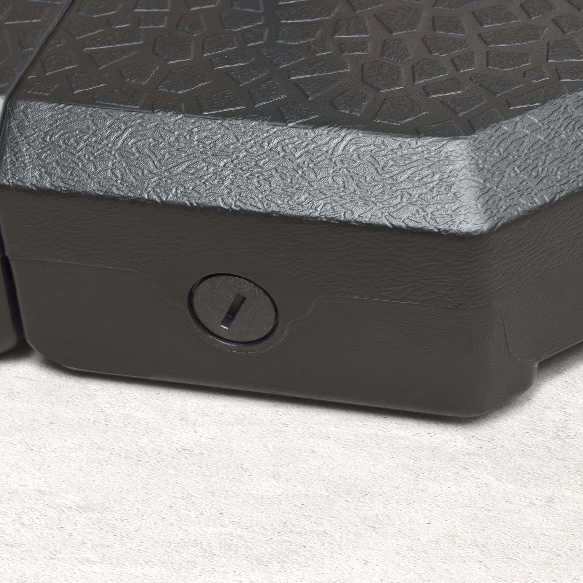 PURPLE LEAF Pieds de Parasol pour Parasol déporté, Base lestée, A remplir d'eau ou de Sable jusqu'à 150 kg, Noir - Purpleaf France