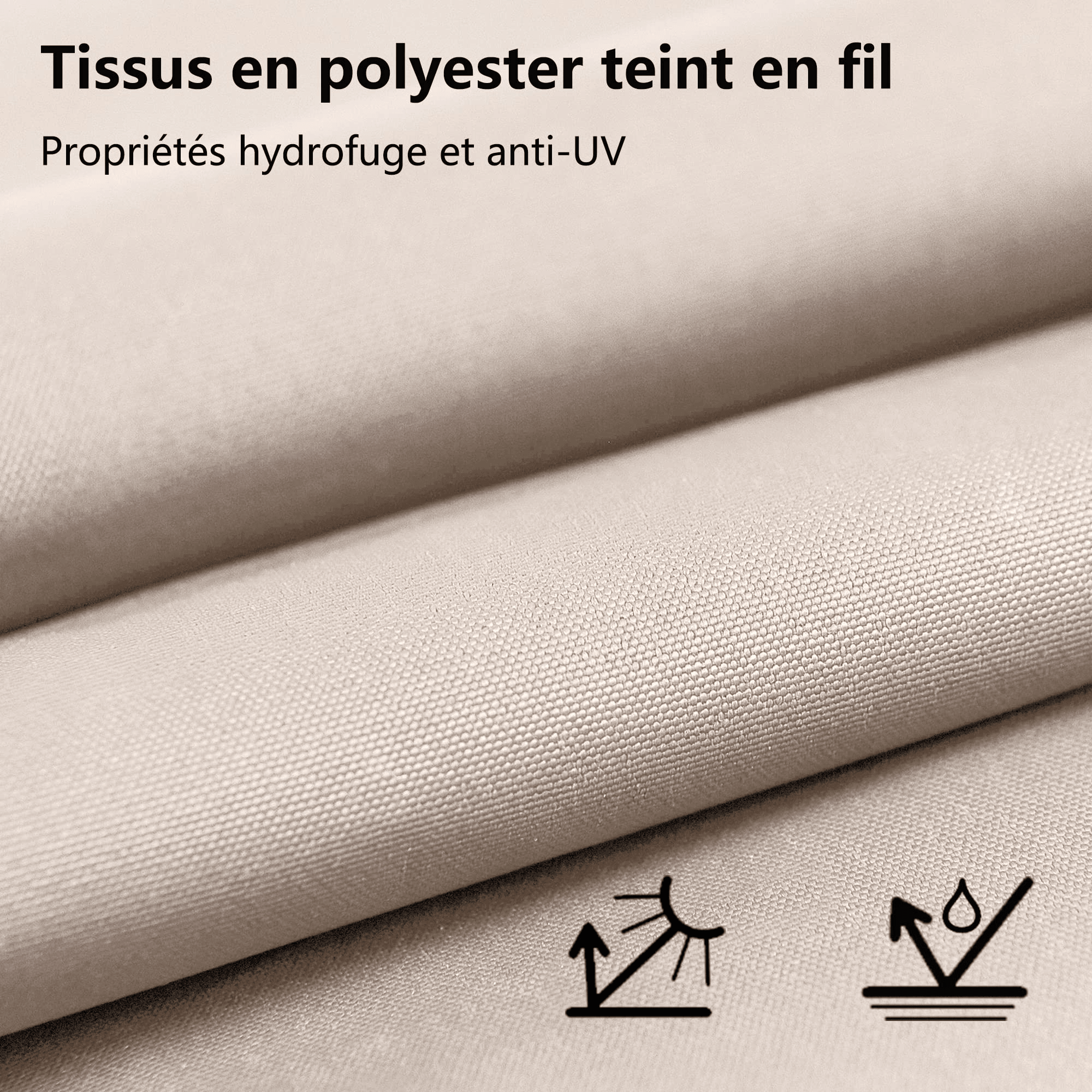 PURPLE LEAF Pergola Aluminium 3x3.65 m Tissu Teint en Fil Pergola pour Terrasse Exterieur, Toit Coulissante, Pavillon De Jardin - Purpleaf France