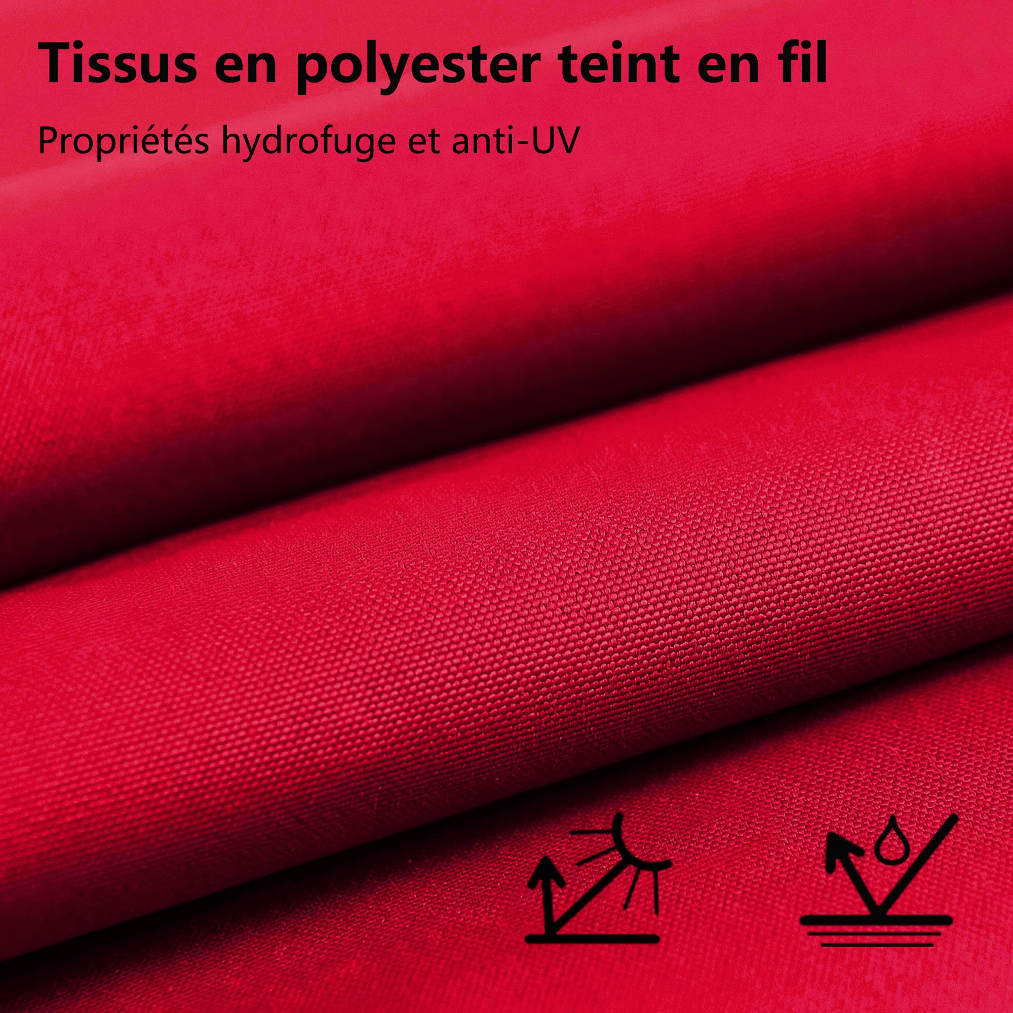 PURPLE LEAF Pergola Aluminium 3x3.65 m Tissu Teint en Fil Pergola pour Terrasse Exterieur, Toit Coulissante, Pavillon De Jardin - Purpleaf France