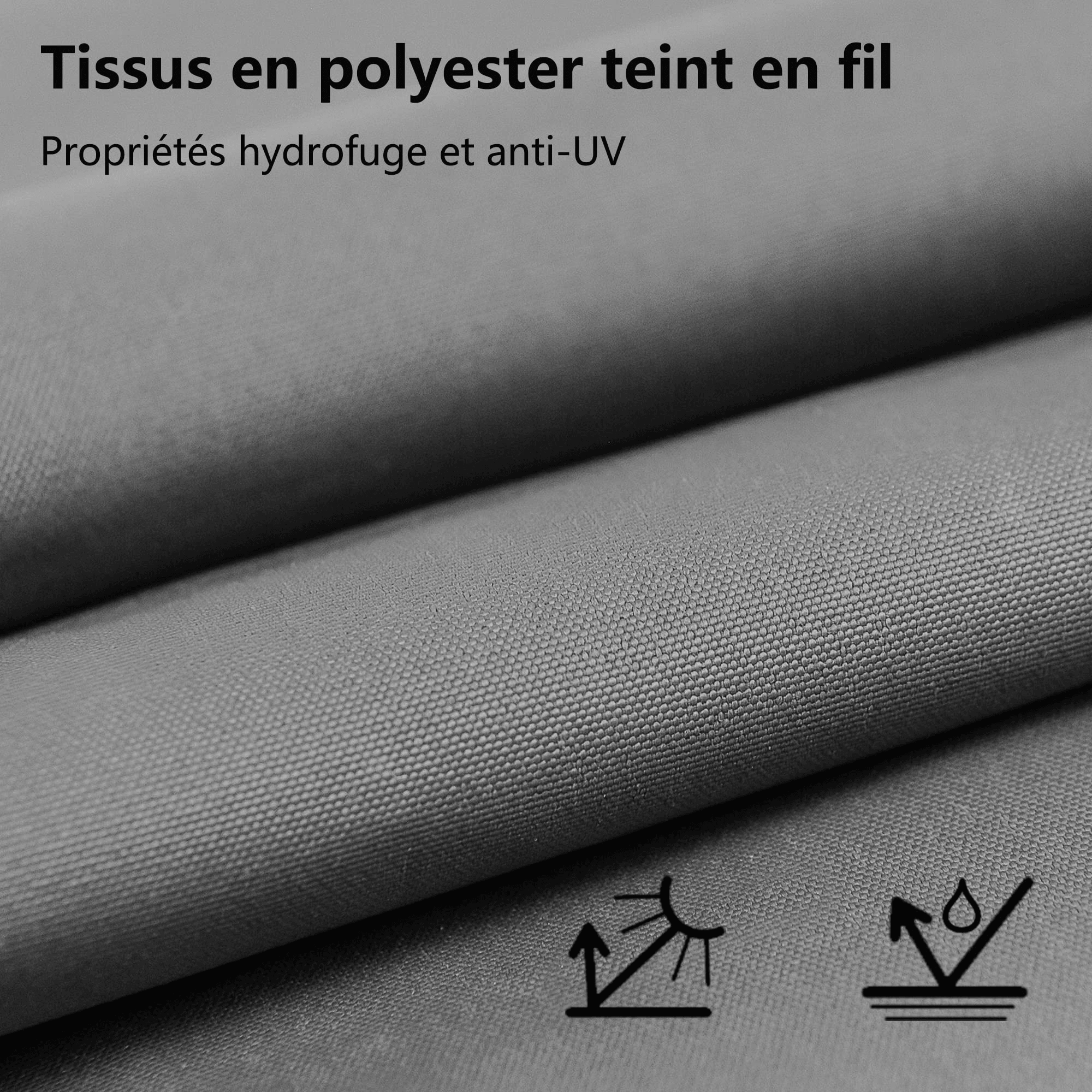 PURPLE LEAF Pergola Aluminium 3x3.65 m Tissu Teint en Fil Pergola pour Terrasse Exterieur, Toit Coulissante, Pavillon De Jardin - Purpleaf France