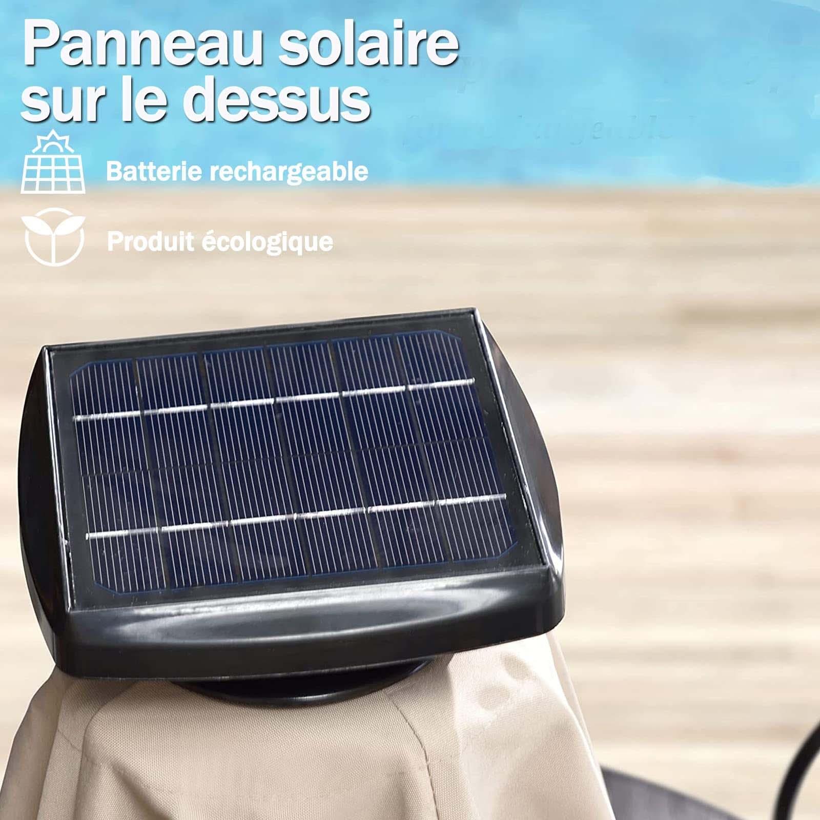 PURPLE LEAF Parasol De Jardin Exterieur 2.7 x2.7 m avec LED, Parasol Déporté Toit à Double Rotatif 360°, Parasol Excentré Inclinable, Parasol Terrasse Exterieur, Marine - Purpleaf France