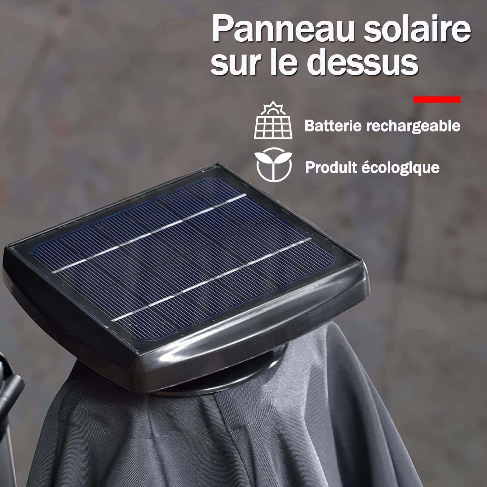 PURPLE LEAF Parasol De Jardin Exterieur 2.7 x2.7 m avec LED, Parasol Déporté Toit à Double Rotatif 360°, Parasol Excentré Inclinable, Parasol Terrasse Exterieur, Marine - Purpleaf France