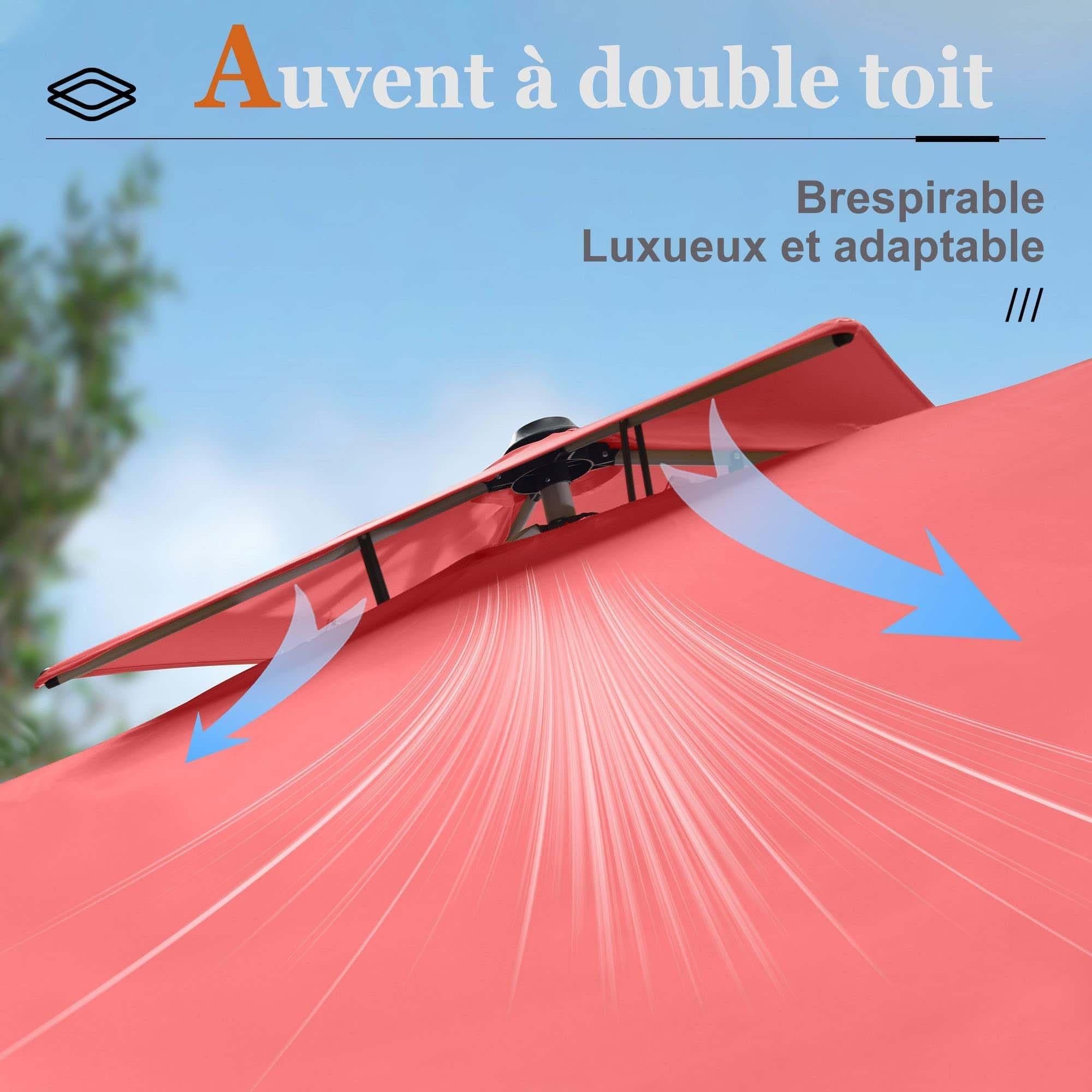 PURPLE LEAF Parasol Déporté Inclinable, Parasol De Jardin Exterieur Toit à Double Rotatif 360°,Parasol Terrasse Exterieur Luxueux - Purpleaf France