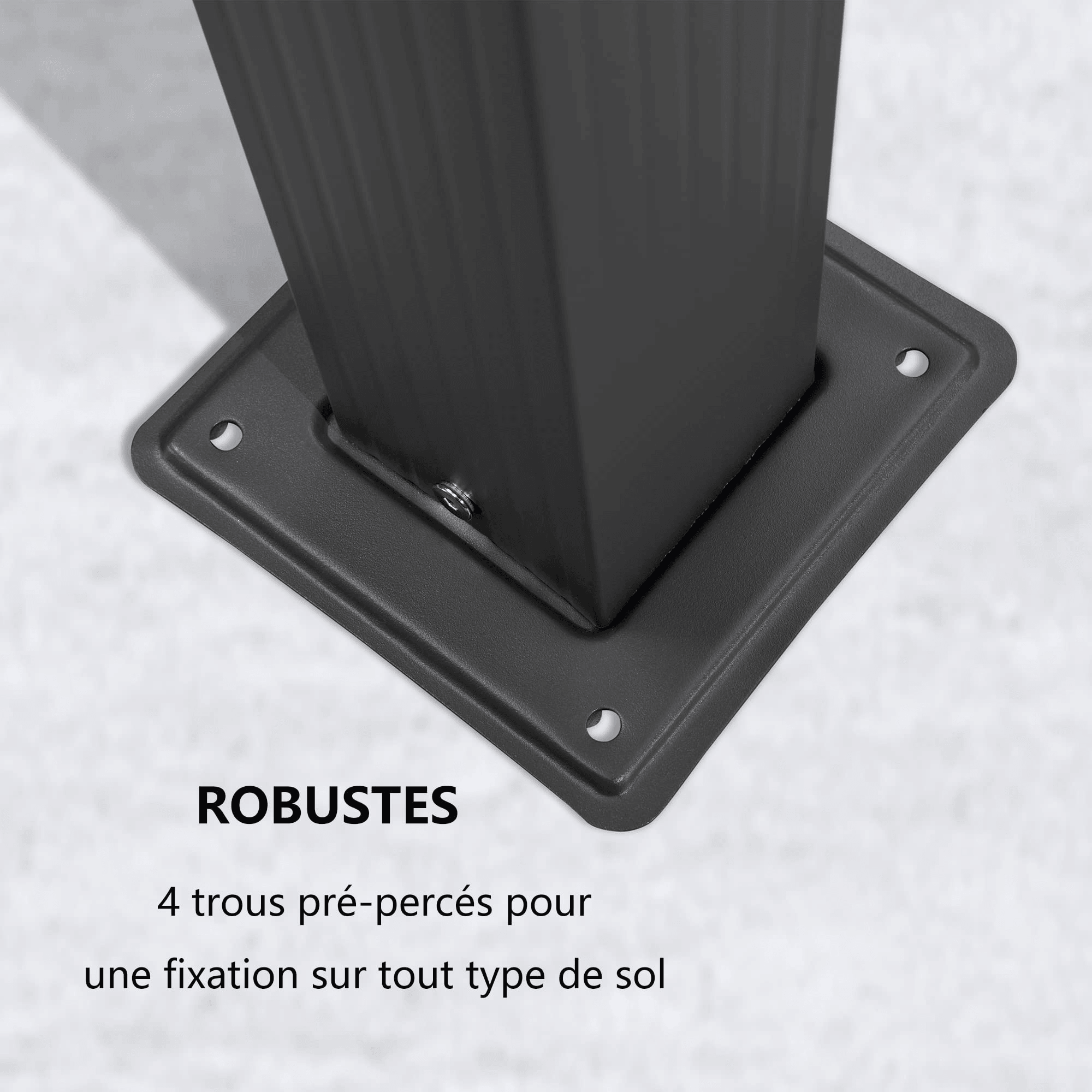 PURPLE LEAF Pergola Aluminium 3x3.65 m Tissu Teint en Fil Pergola pour Terrasse Exterieur, Toit Coulissante, Pavillon De Jardin - Purpleaf France