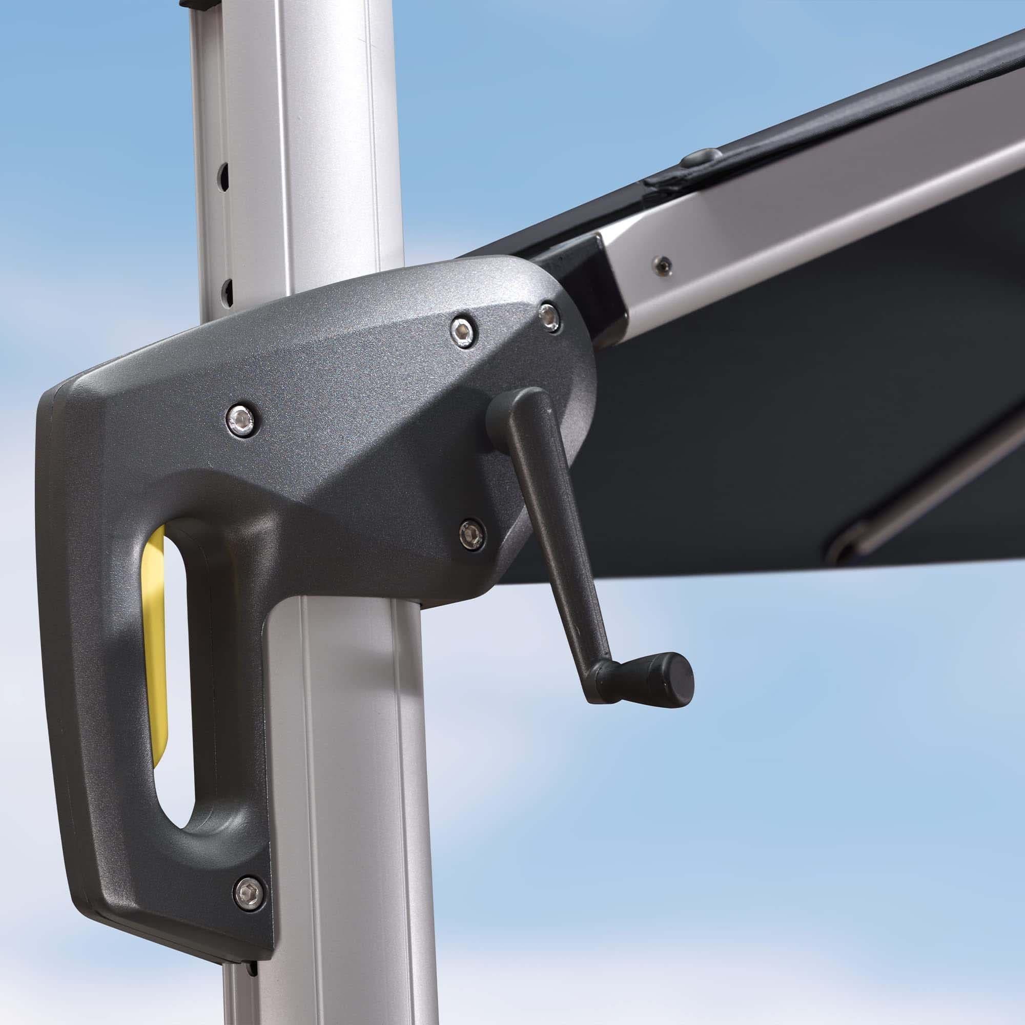 PURPLE LEAF Parasol De Jardin Exterieur 2.7 x2.7 m avec LED, Parasol Déporté Toit à Double Rotatif 360°, Parasol Excentré Inclinable, Parasol Terrasse Exterieur, Marine - Purpleaf France