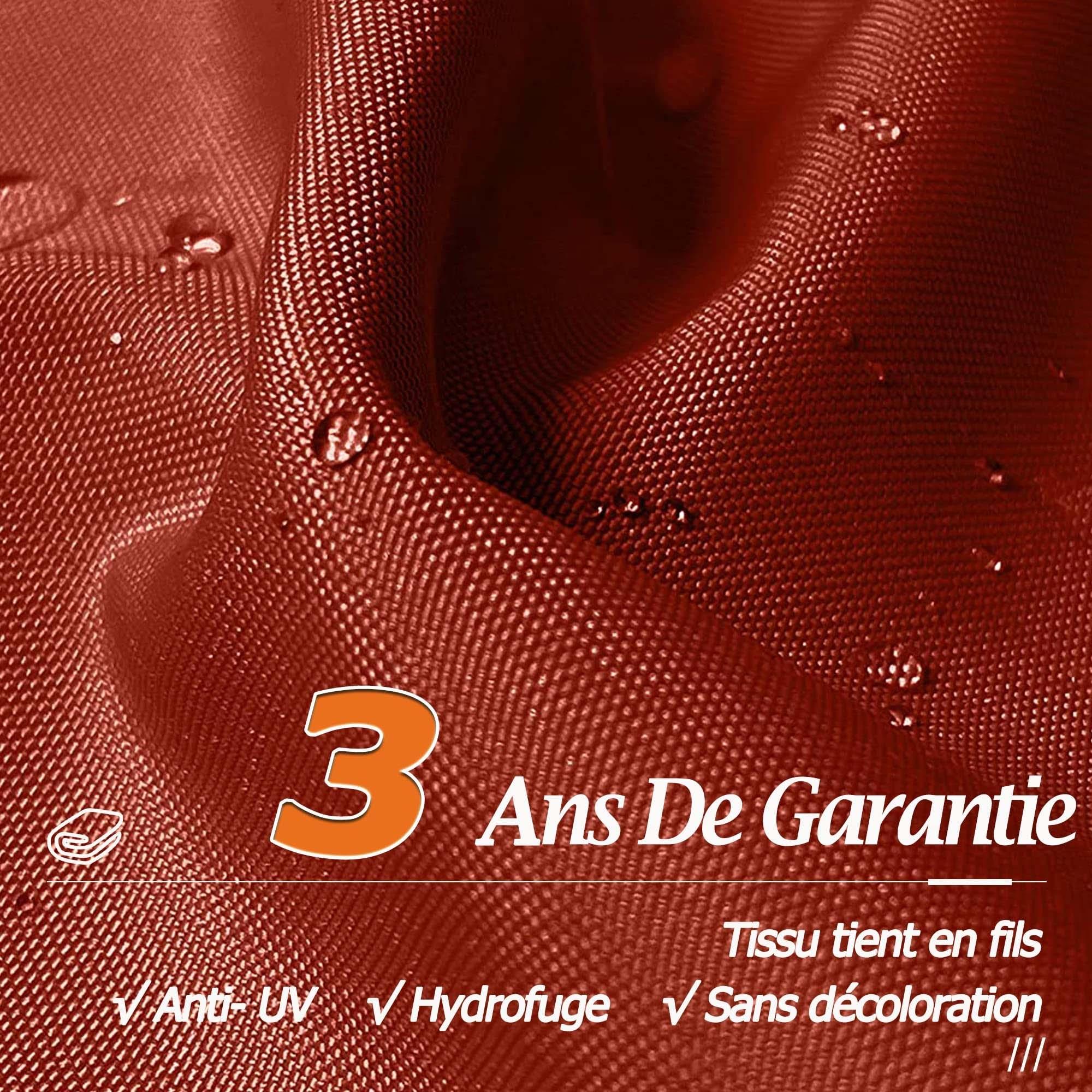 PURPLE LEAF Parasol Déporté inclinable, Grain de Bois en Aluminium Parasol De Jardin Exterieur Toit à Double Rotatif 360°,Parasol Terrasse Exterieur - Purpleaf France