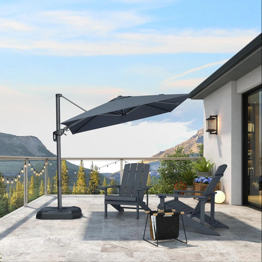 PURPLE LEAF Parasol Déporté Inclinable Gauche Droite Carré, Parasol De Jardin Extérieur avec 5 Positions réglables et Rotation à 360°, Toile Protection UV