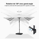 PURPLE LEAF Parasol Déporté Inclinable Gauche Droite Carré, Parasol De Jardin Extérieur avec 5 Positions réglables et Rotation à 360°, Toile Protection UV