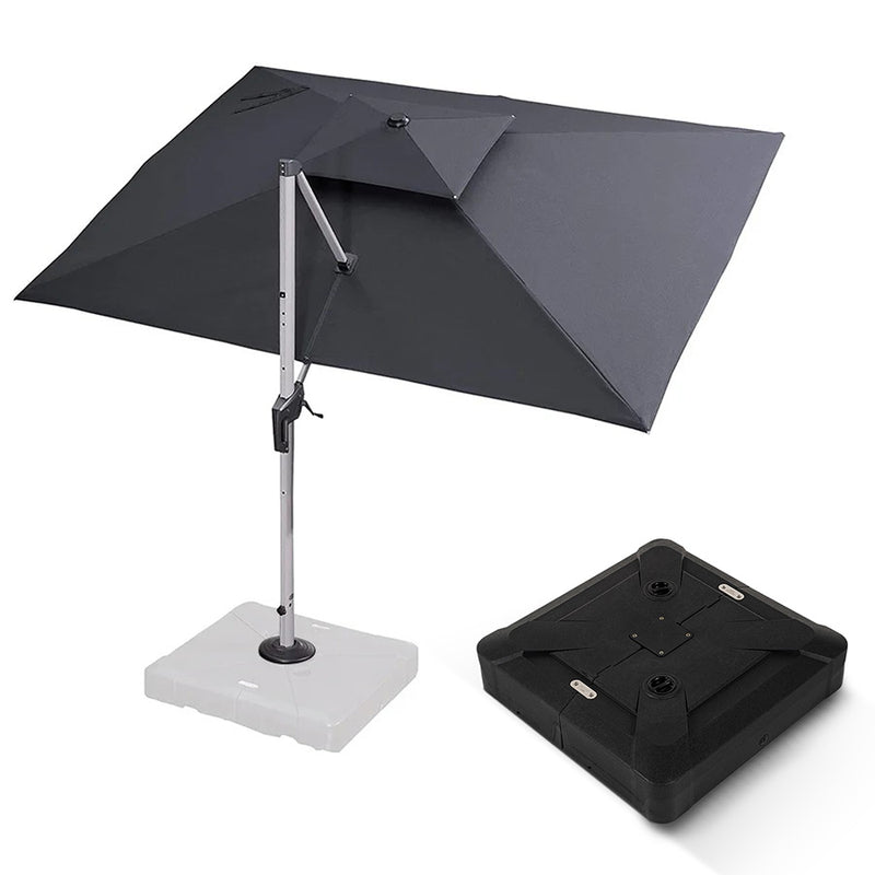 PURPLE LEAF Parasol Déporté Classique à Toit Double Rectangulaire avec socle