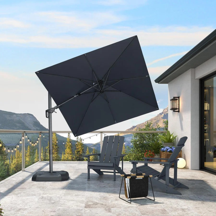 PURPLE LEAF Parasol Déporté Inclinable Gauche Droite Carré, Parasol De Jardin Extérieur avec 5 Positions réglables et Rotation à 360°, Toile Protection UV