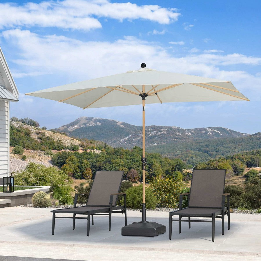 PURPLE LEAF Parasol Droit Inclinable de Marché d'Extérieur en Aluminium avec Effet Bois Pour Table de Jardin Carré Rectangle Rond