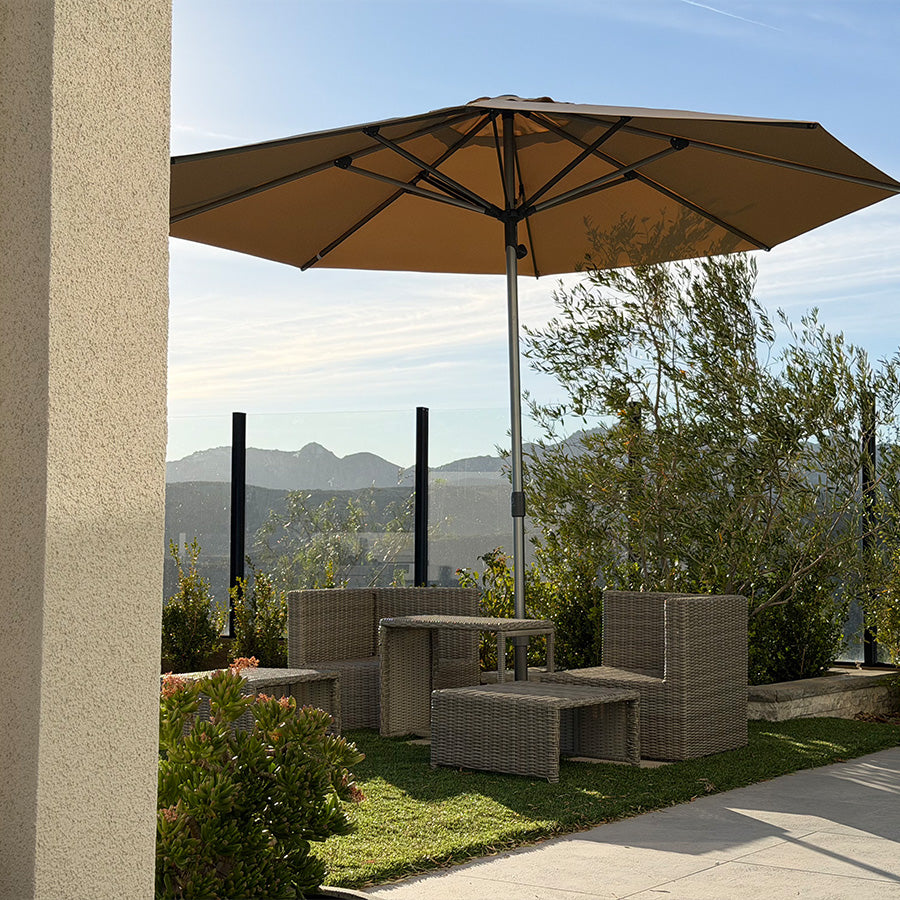 PURPLE LEAF Parasol en Aluminium à Mât Droit, Parasol d'Extérieur,Convient aux Jardins, Terrasses et abords de  Piscine