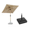 PURPLE LEAF Parasol Droit Inclinable Grain de Bois de Marché Carré Rectangle Rond avec socle